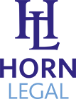 horn legal logo in blue color